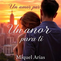 A romantic cover featuring a young man seen from the back, with a young woman gently holding him from behind, creating an intimate moment