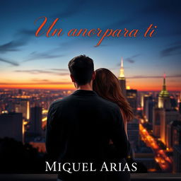 A romantic cover design featuring a young man seen from behind, with a young woman lovingly holding him from behind, creating a sense of intimacy