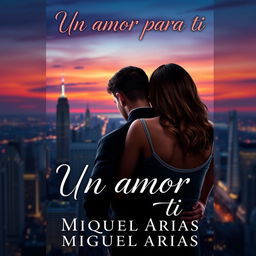 A captivating cover design featuring a young man viewed from behind, with a young woman affectionately holding him from behind, showcasing a tender moment