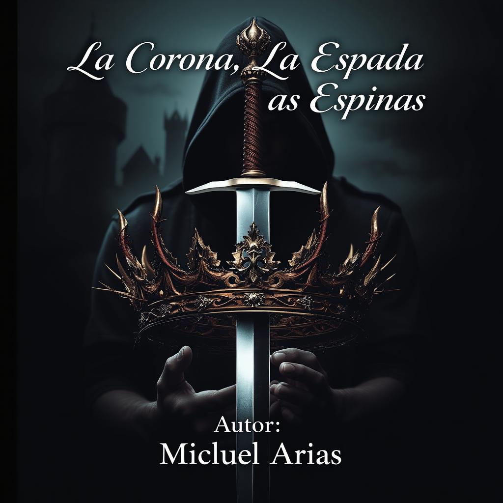 An evocative cover image depicting a crown intricately adorned with sharp thorns, skillfully pierced by a gleaming, sharp sword