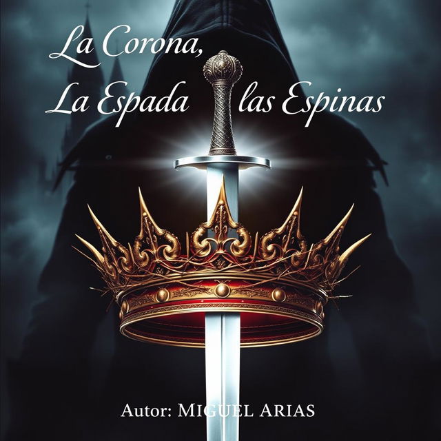 An evocative cover image depicting a crown intricately adorned with sharp thorns, skillfully pierced by a gleaming, sharp sword