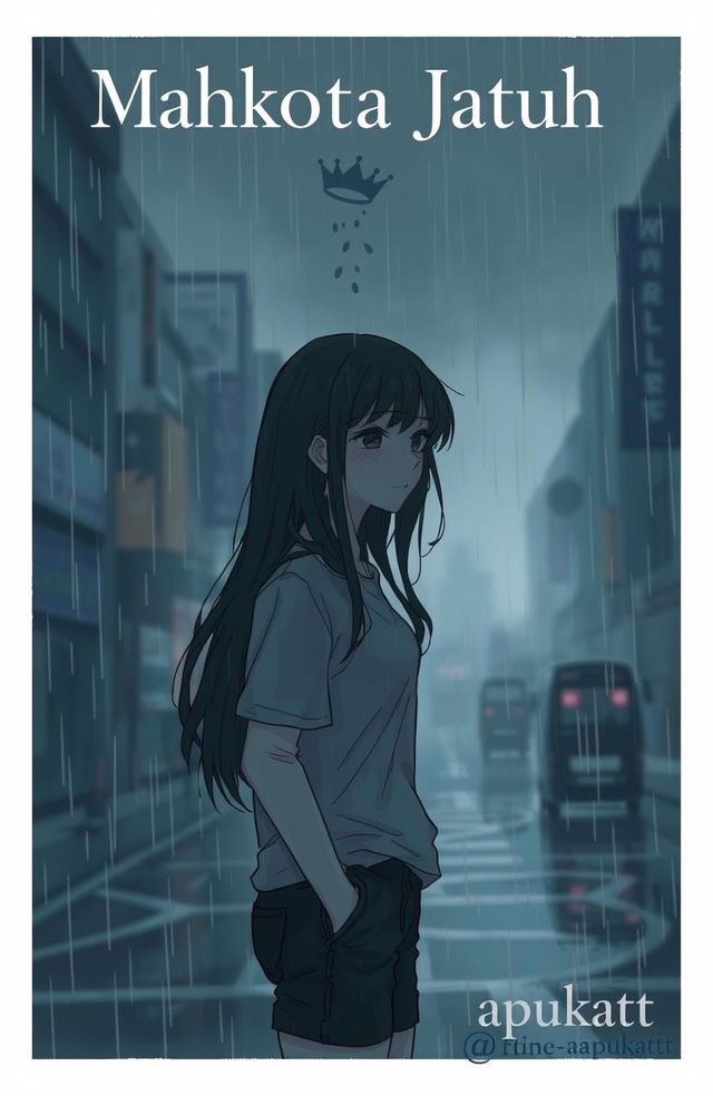 A dark and moody illustration featuring a melancholic atmosphere