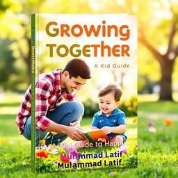 An engaging book cover for 'Growing Together: A Kid's Guide to Happy Parenting' by Muhammad Latif