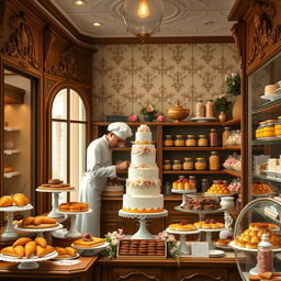 A charming 19th-century pastry chef's shop filled with delectable treats