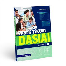 A book cover design for an A4-sized book titled "Buku Praktikum Basis Data II" by Ammar dkk