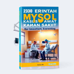A book cover design for an A4-sized book titled '250 Perintah MySQL Kasus Rawat Jalan Rumah Sakit' by Damar dkk