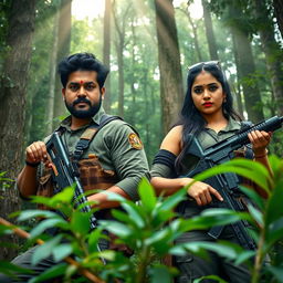 Telugu hero Sri Vishnu and actress Ashika Ranganath depicted as naxalites in a dense forest setting