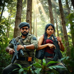 Telugu hero Sri Vishnu and actress Ashika Ranganath depicted as naxalites in a dense forest setting