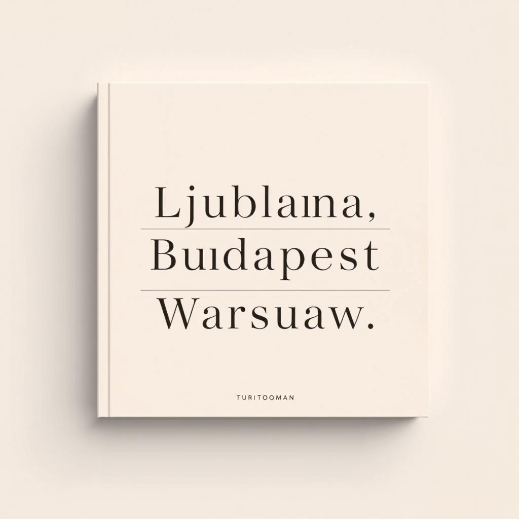 A minimalist 12x12 book cover design that emphasizes clean typography