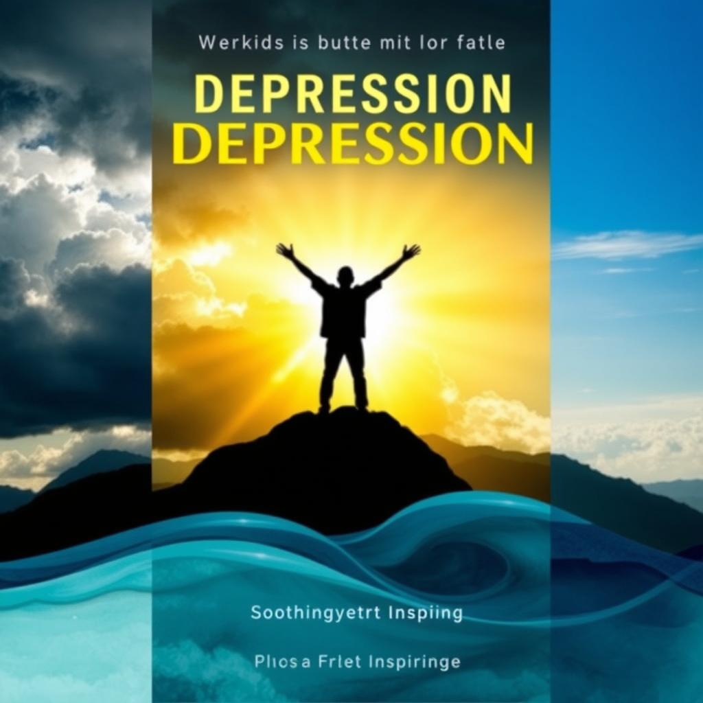 A book cover design depicting a powerful and uplifting scene representing the battle against depression