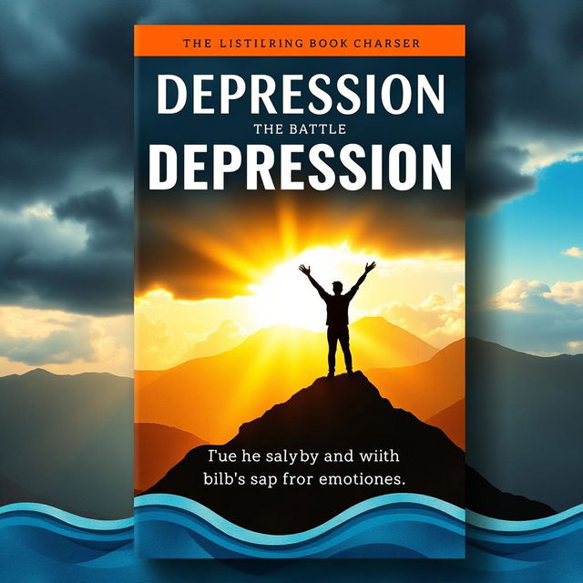 A book cover design depicting a powerful and uplifting scene representing the battle against depression