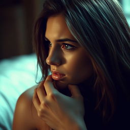 A deeply emotional artistic representation of a young woman expressing intense feelings
