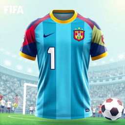 A detailed and stylish FIFA jersey design, showcasing vibrant colors and dynamic patterns