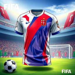 A detailed and stylish FIFA jersey design, showcasing vibrant colors and dynamic patterns