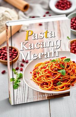 A vibrant and enticing book cover design for a recipe book on red bean pasta