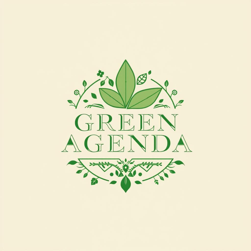 A logo design for a literary journal titled 'GREEN AGENDA', focusing on environmental humanities and decolonial themes