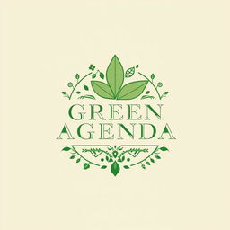 A logo design for a literary journal titled 'GREEN AGENDA', focusing on environmental humanities and decolonial themes