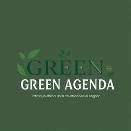 A logo design for a literary journal titled 'GREEN AGENDA', focusing on environmental humanities and decolonial themes