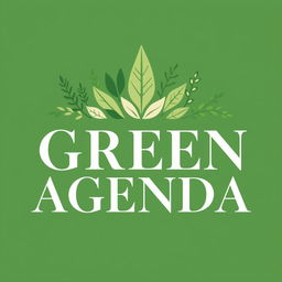 A logo design for a literary journal titled 'GREEN AGENDA', focusing on environmental humanities and decolonial themes