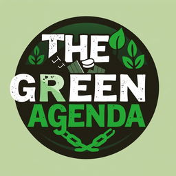 A bold and impactful logo design for an activist journal titled 'The Green Agenda', focused on radical politics, ecology, and anti-colonial themes