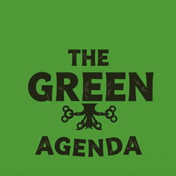 A bold and impactful logo design for an activist journal titled 'The Green Agenda', focused on radical politics, ecology, and anti-colonial themes
