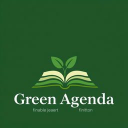 A sophisticated logo design for a journal titled 'Green Agenda', focusing on politics, literature, ecology, and environmental humanities