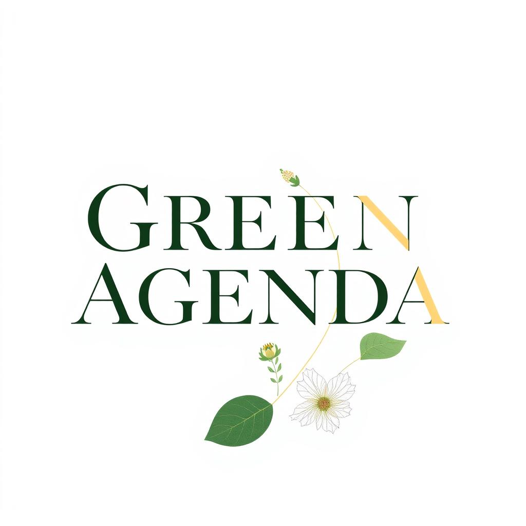 An elegant and sophisticated logo design for a high art and culture journal named 'Green Agenda', focusing on ecology and environmental humanities