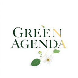 An elegant and sophisticated logo design for a high art and culture journal named 'Green Agenda', focusing on ecology and environmental humanities