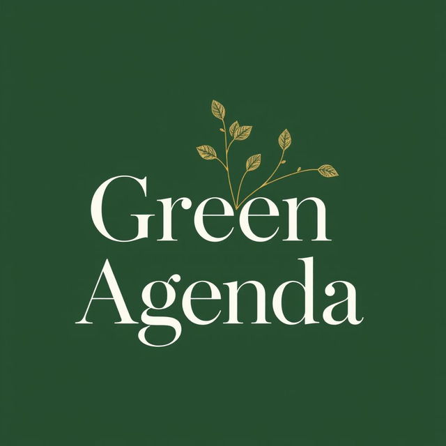 An elegant and sophisticated logo design for a high art and culture journal named 'Green Agenda', focusing on ecology and environmental humanities