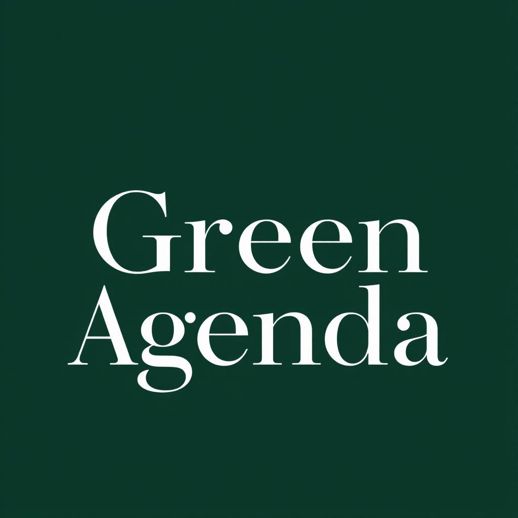 A refined and artistic logo design for a journal titled 'Green Agenda', which focuses on high art, culture, ecology, and environmentalism
