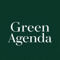 A refined and artistic logo design for a journal titled 'Green Agenda', which focuses on high art, culture, ecology, and environmentalism