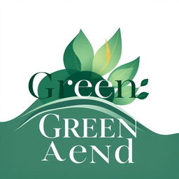 A refined and artistic logo design for a journal titled 'Green Agenda', which focuses on high art, culture, ecology, and environmentalism