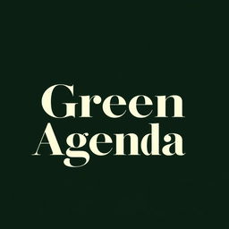 A chic and sophisticated logo design for a high art, design, and culture journal titled 'Green Agenda', focusing on ecology and environmentalism