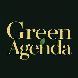 A chic and sophisticated logo design for a high art, design, and culture journal titled 'Green Agenda', focusing on ecology and environmentalism
