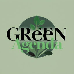 A chic and sophisticated logo design for a high art, design, and culture journal titled 'Green Agenda', focusing on ecology and environmentalism