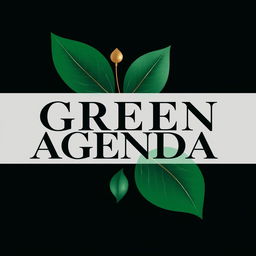 A chic and sophisticated logo design for a high art, design, and culture journal titled 'Green Agenda', focusing on ecology and environmentalism