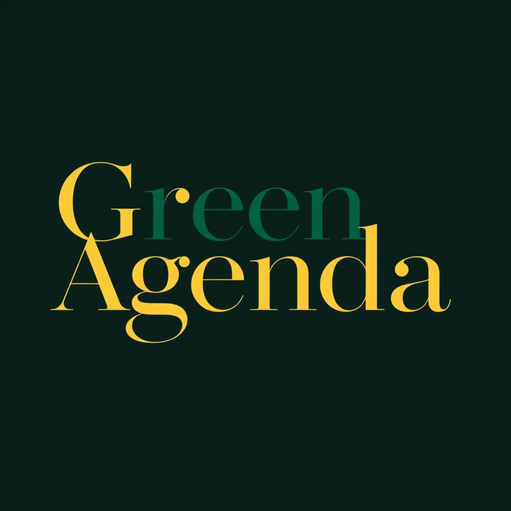 A sophisticated logo design for a high art, design, and culture journal titled 'Green Agenda', focusing on ecology and environmentalism