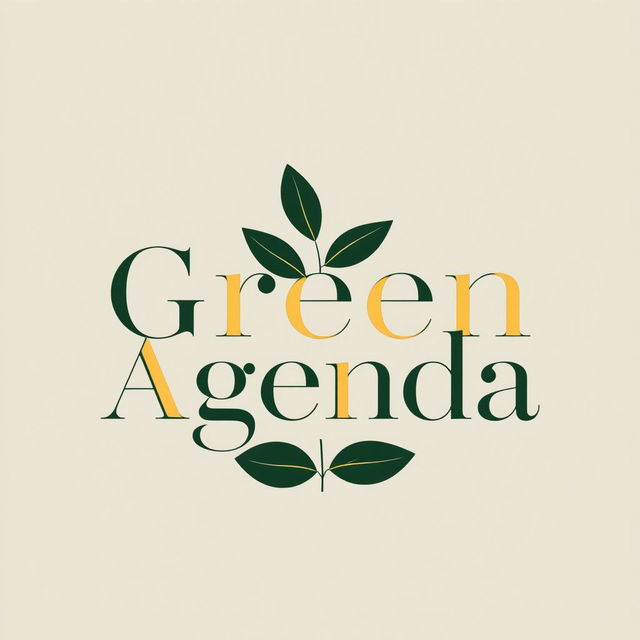 A sophisticated logo design for a high art, design, and culture journal titled 'Green Agenda', focusing on ecology and environmentalism