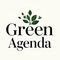 An elegant logo design for a high art, design, and culture journal named 'Green Agenda', centered around themes of ecology and environmentalism