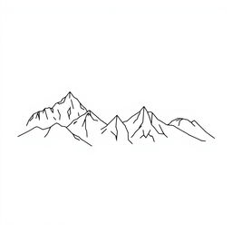 A minimalist representation of nature featuring mountains in a simple line art style