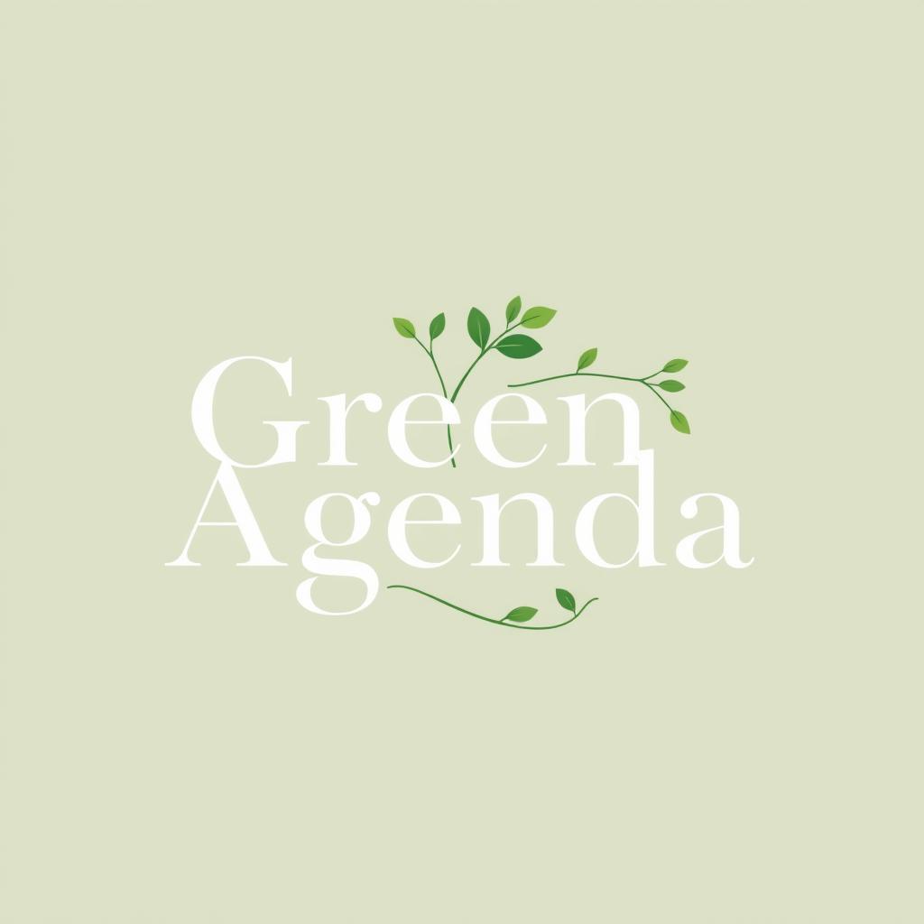 A logo design for an elegant literary architecture and art journal titled 'Green Agenda'