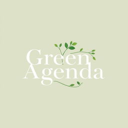 A logo design for an elegant literary architecture and art journal titled 'Green Agenda'