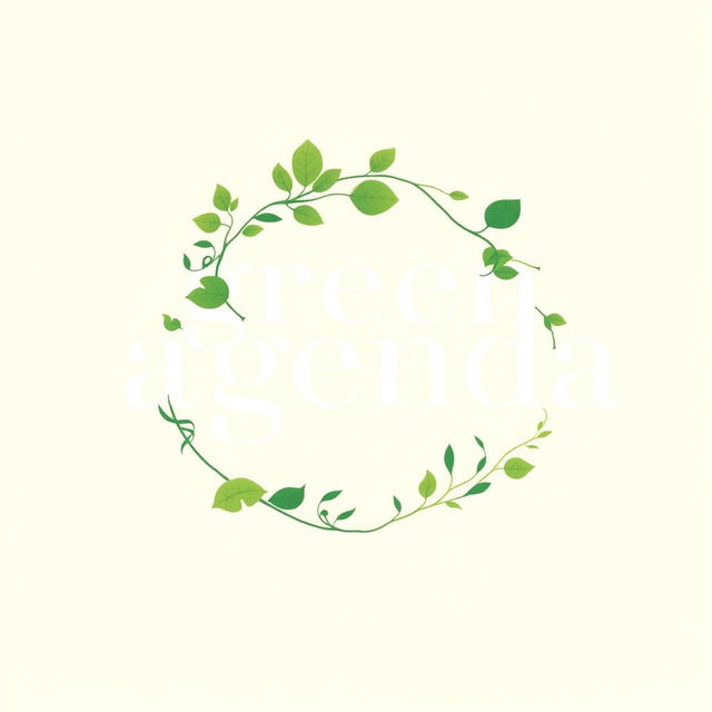 A logo design for an elegant literary architecture and art journal titled 'Green Agenda'