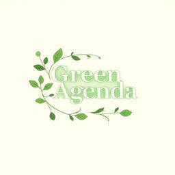 A logo design for an elegant literary architecture and art journal titled 'Green Agenda'