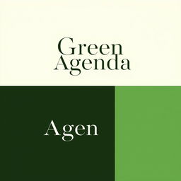 A logo design for an elegant literary architecture and art journal titled 'Green Agenda'