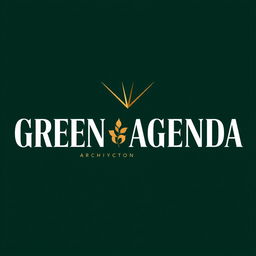 A logo design for a high-end architecture and art journal titled 'Green Agenda'