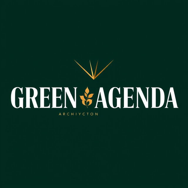 A logo design for a high-end architecture and art journal titled 'Green Agenda'