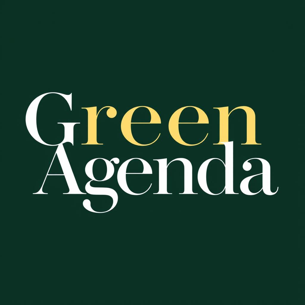 A logo design for a high-end architecture and art journal titled 'Green Agenda'