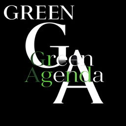 A logo design for a high-end architecture and art journal titled 'Green Agenda'