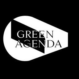 A logo design for a high-end architecture and art journal titled 'Green Agenda'